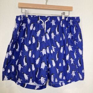 Trunks Surf & Swim Penguins Blue Swimming Shorts Mens XXL